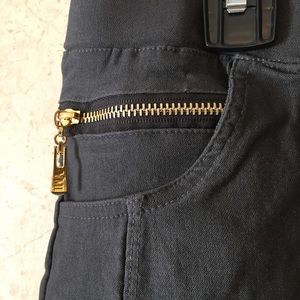 Charcoal Grey Pants with Zipper Detail YMI